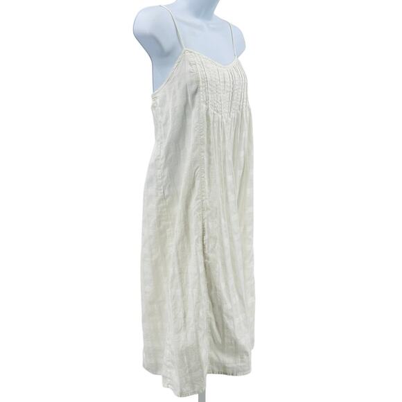 J.Crew Midi Dress WMNS 6 White A-Line Pintuck Spaghetti Strap Lined Lightweight - Picture 2 of 6